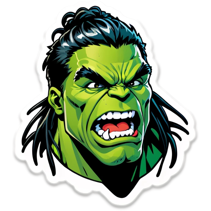 Hulk kissed hule with black dreadlocs  emoji