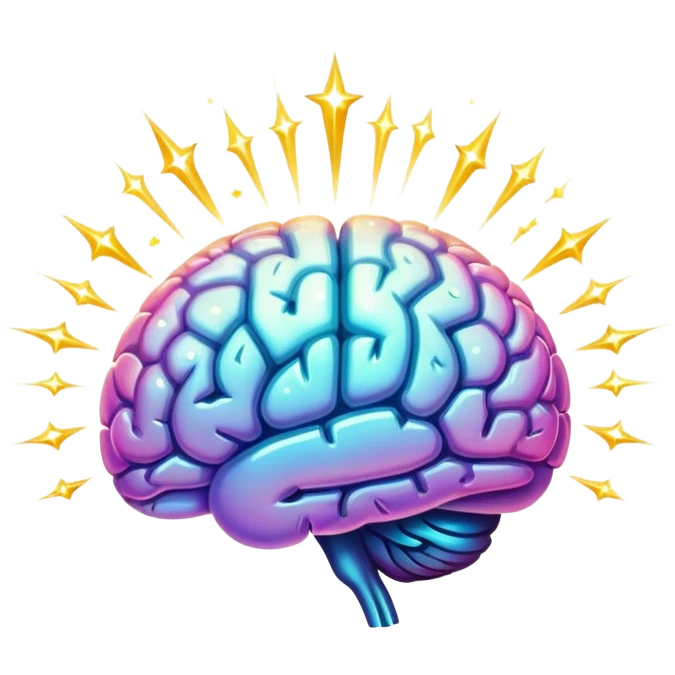 magic brain with sparkles emoji