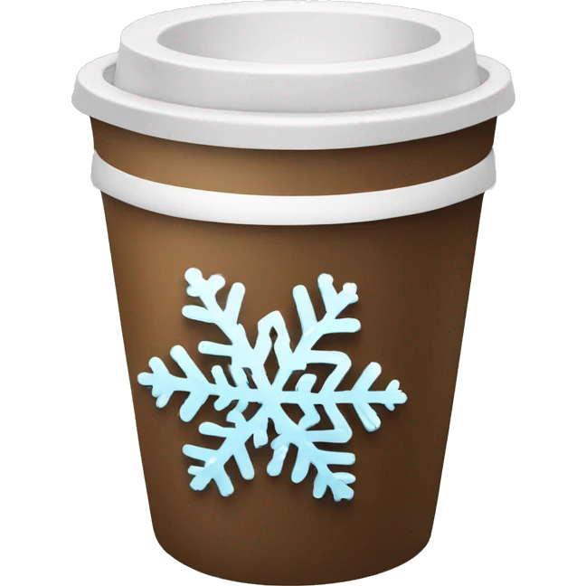 Coffee cup with snowflakes emoji