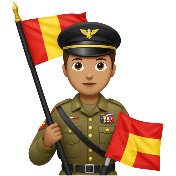 souldier caryying white,black,red,yellow flag emoji