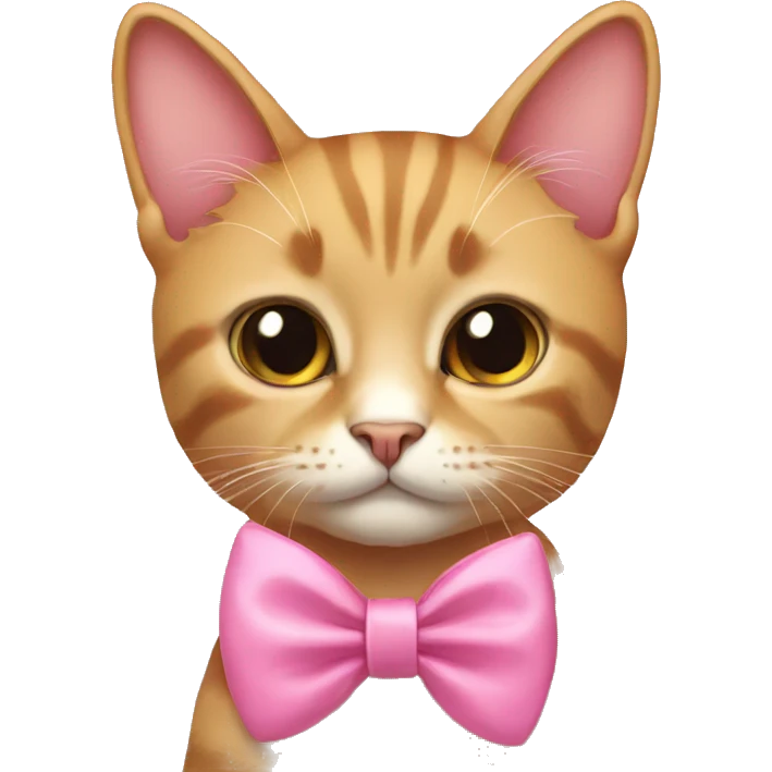 cat wearing a pink bow  emoji