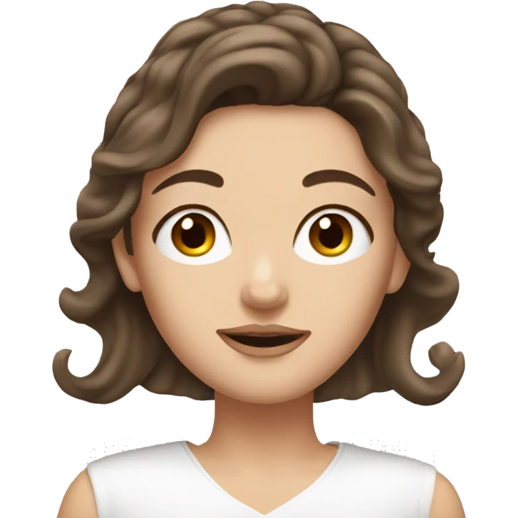 Brunette hair white girl applying cream on face emoji