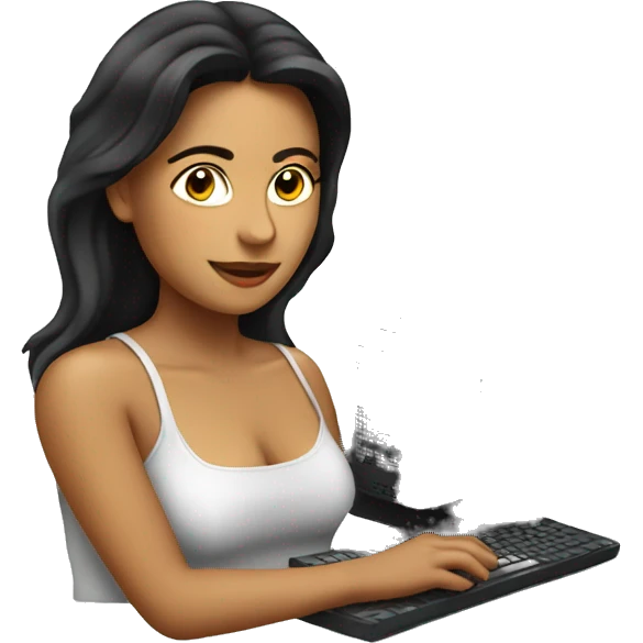 Latin women with computer emoji