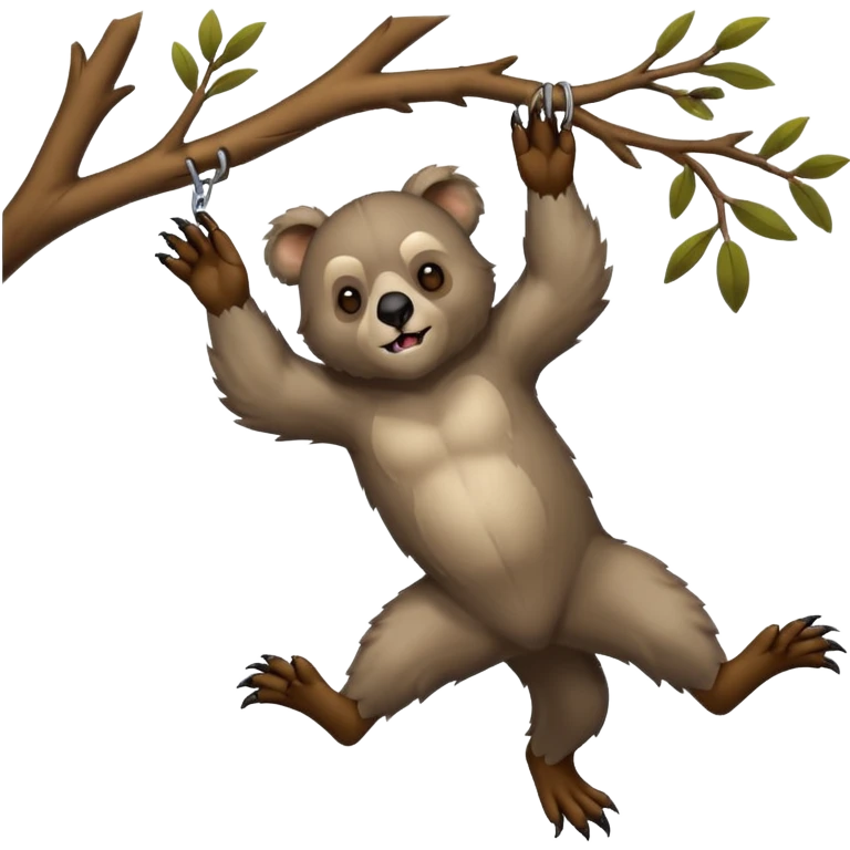 Drop Bear falling from a branch emoji