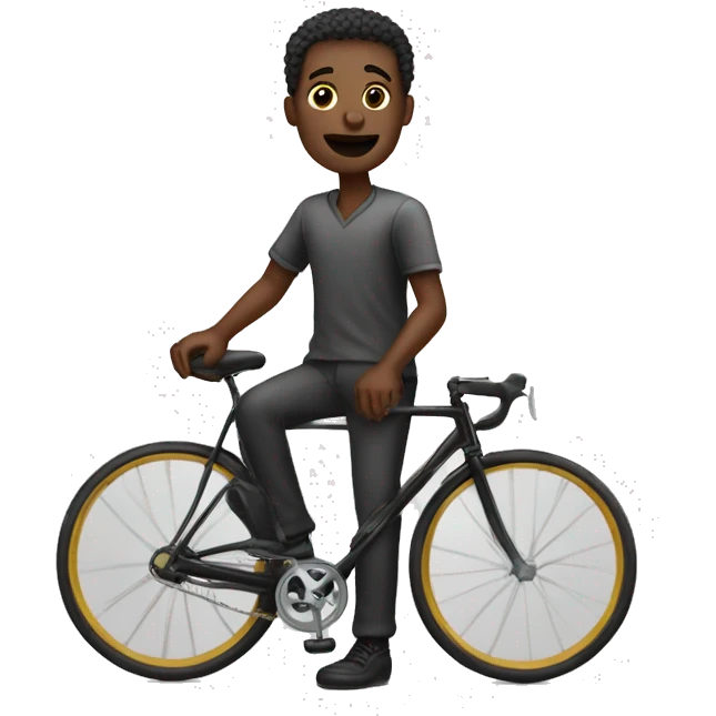 homme noir esu un velo afrique  emoji