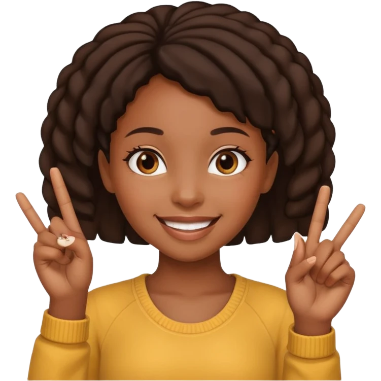 Create me a black Girl Scout emoji holding up the 3 fingers emoji