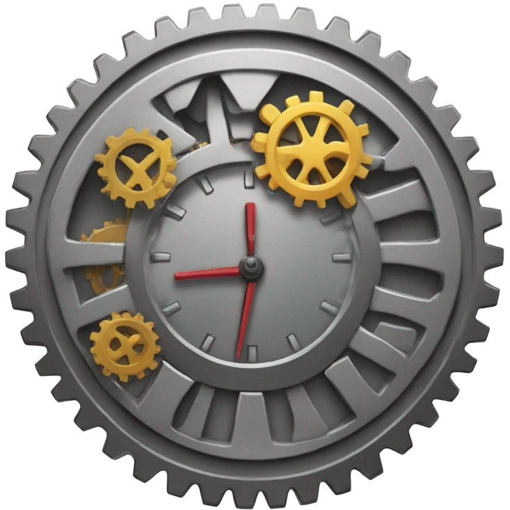 clock coin background with gear in center emoji
