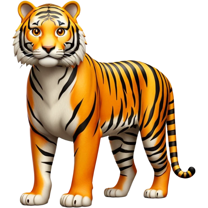 cinematic-tiger-realistic-full-body-standing-emoji,-massive-striped-frame-exuding-power-and-grace,-bold-orange-fur-with-thick-black-stripes,-head-tilted-dramatically,-piercing-yellow-eyes-focused-intensely,-simplified-yet-realistic-focused-features,-highly-detailed,-glowing-with-an-almost-sarcastic-glow emoji