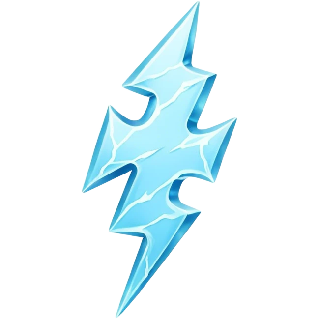 Chunky simple Lightning bolt made of ice emoji