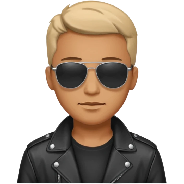 Biker Gang with Sunglasses, Man with black leather jacket, sunglasses emoji
