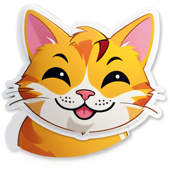 Happy yellow cat  emoji