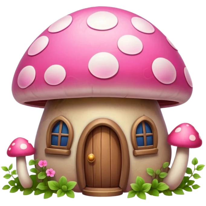 Pink girly Galaxy mushroom house covered in vines emoji