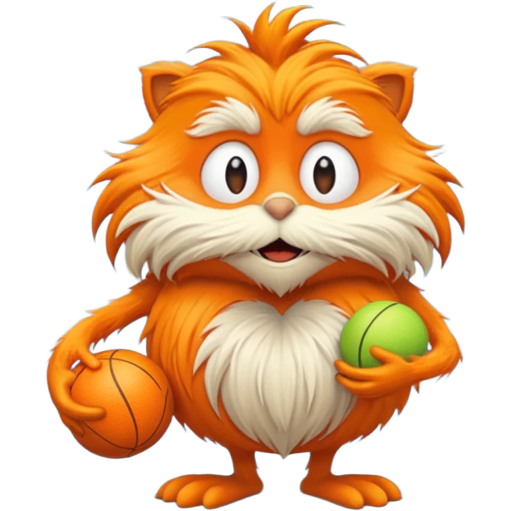 The Lorax with dihh and balls realistic emoji