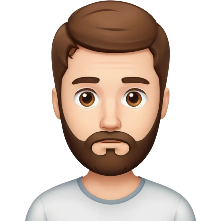 Confused White guy with short brown hair and beard emoji