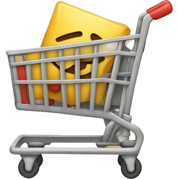 shopping cart with letters emoji