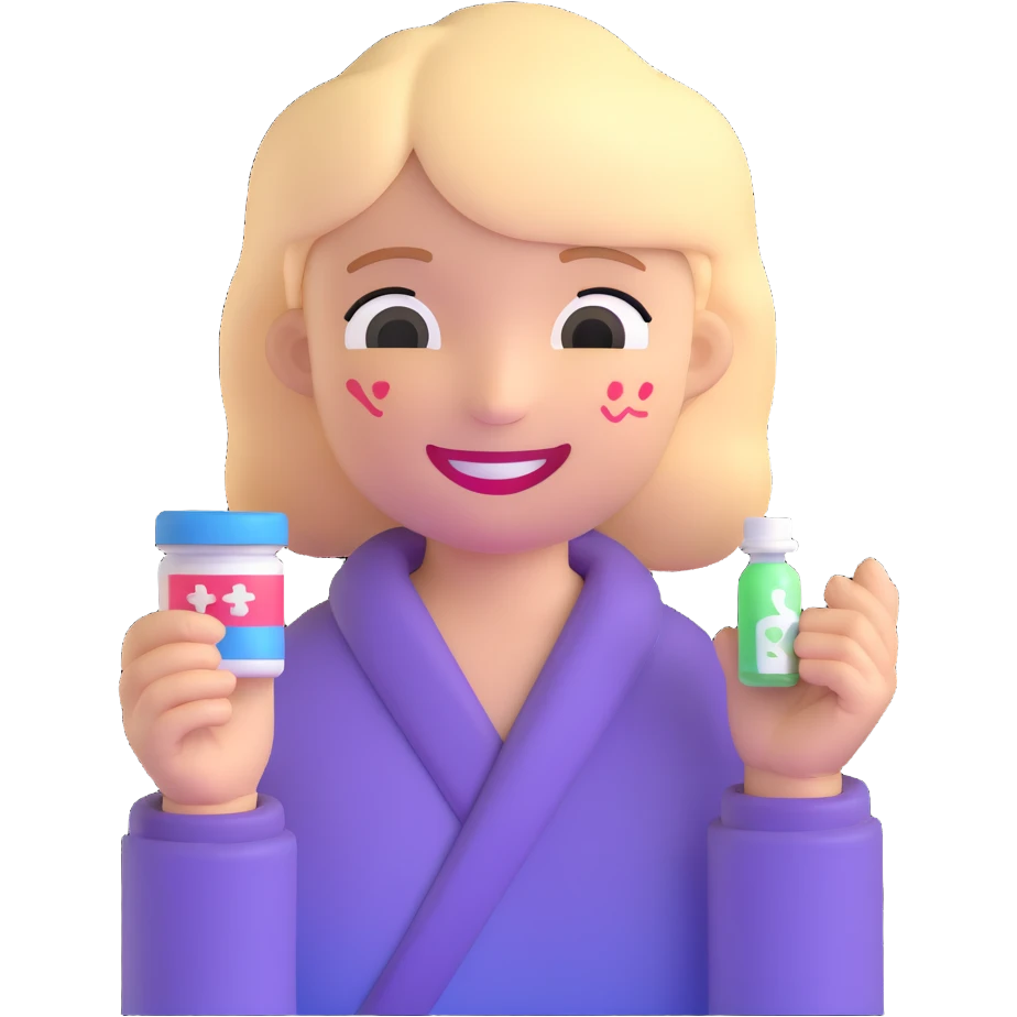 smiling character with bandaid and medicine emoji
