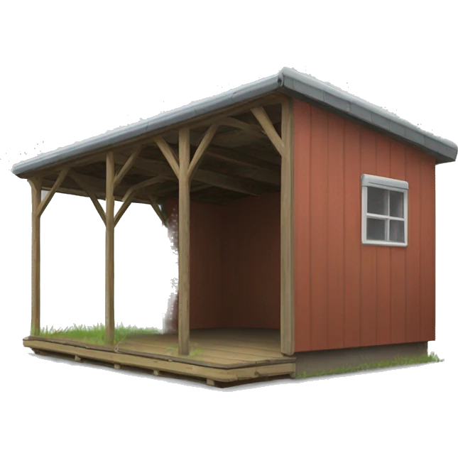 a long shed with a flat roof for evading the rain emoji