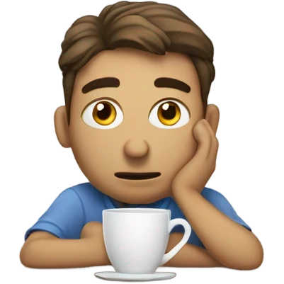Drinking coffee tired emoji