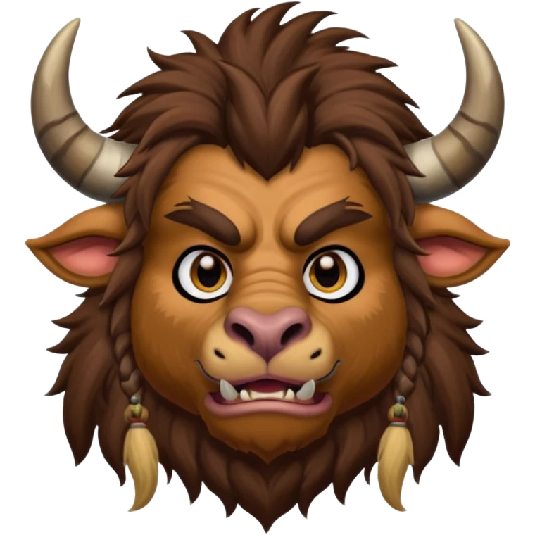 tauren from World of Warcraft, cartoonish, exaggerated features, playful emoji