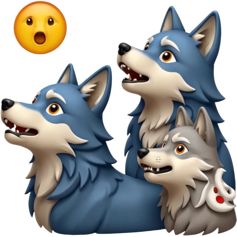 Wolf pack howling in different directions  emoji