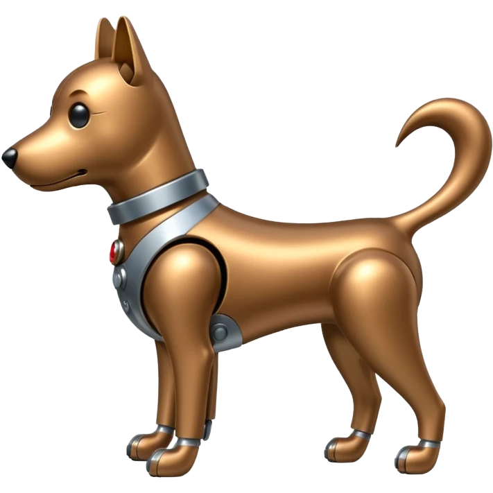 Robots Dog Bot – Mechanical dog with metal body, wagging tail emoji