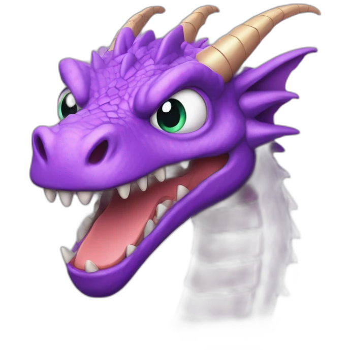 Dragon mauve qui a une aura malefique emoji