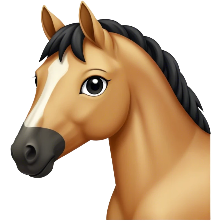 Tan horse with black stripe down its mane emoji