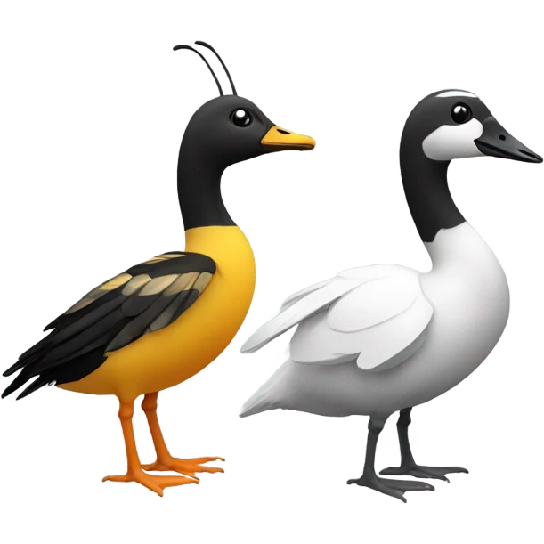 Bee and goose together  emoji