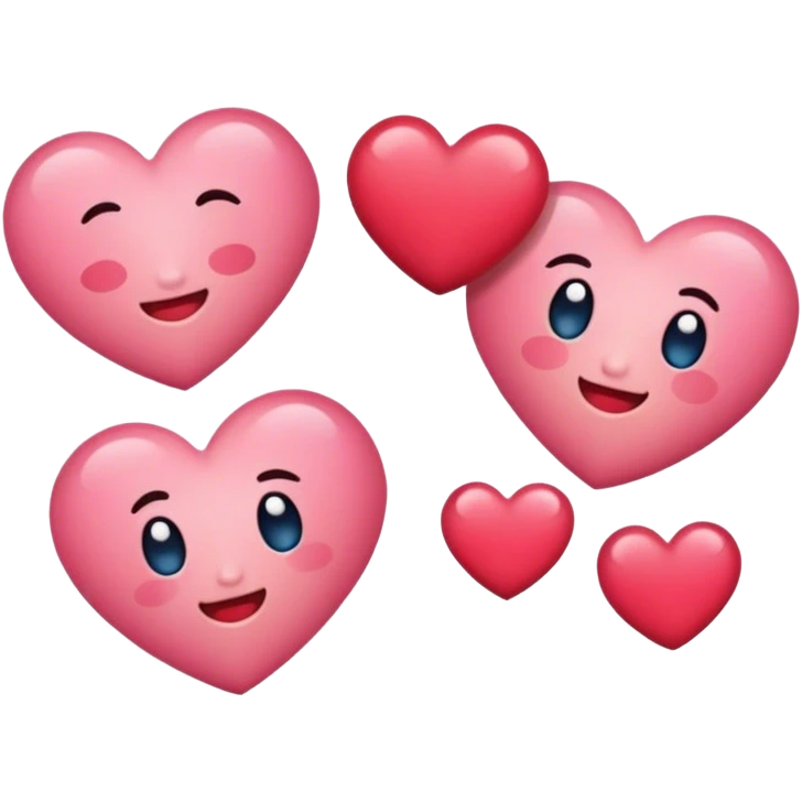 Blushing with hearts emoji