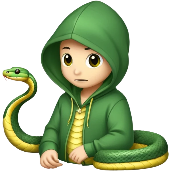 Snake wearing a hoodie  emoji