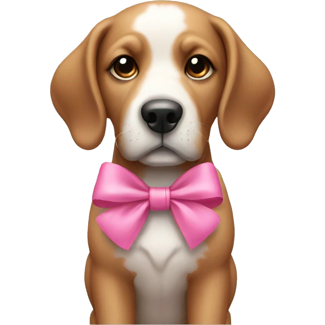 Dog with pink bow emoji