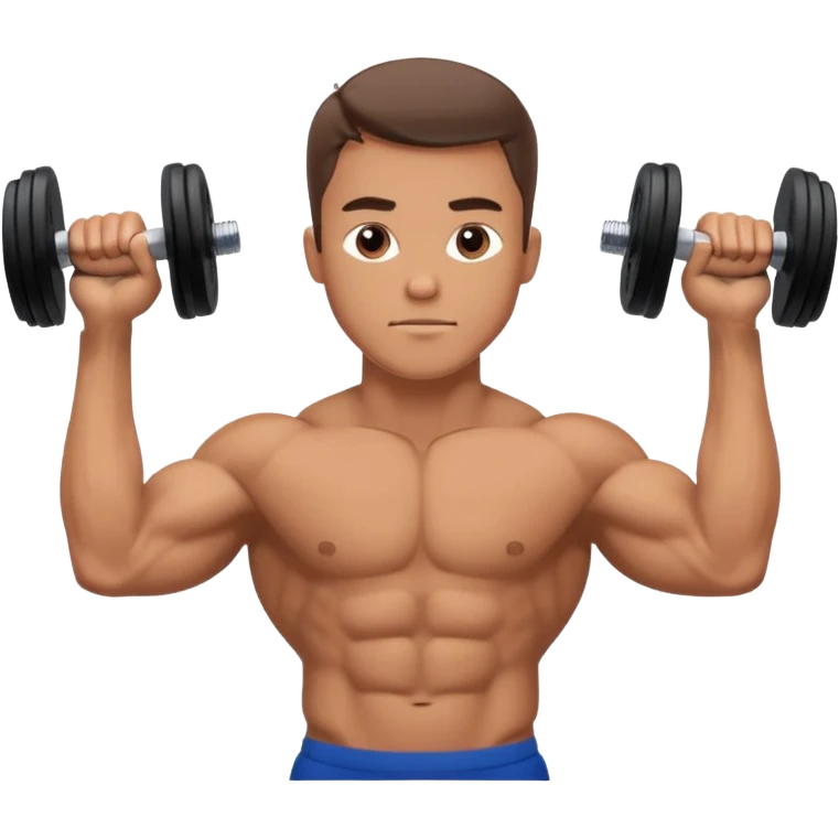 fit man wearing clothes lifting dumbbells,sideways photo emoji