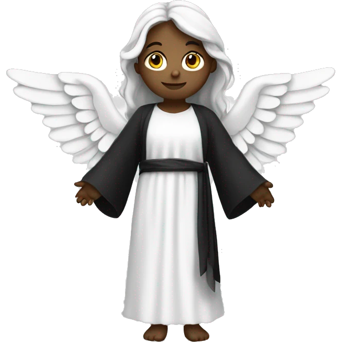 White angel girl in black robe emoji
