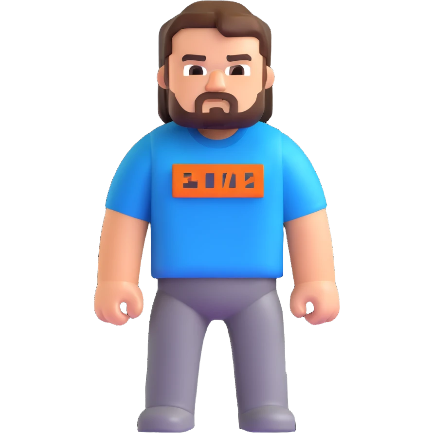 Minecraft character of Jack Black wearing a blue t-shirt emoji