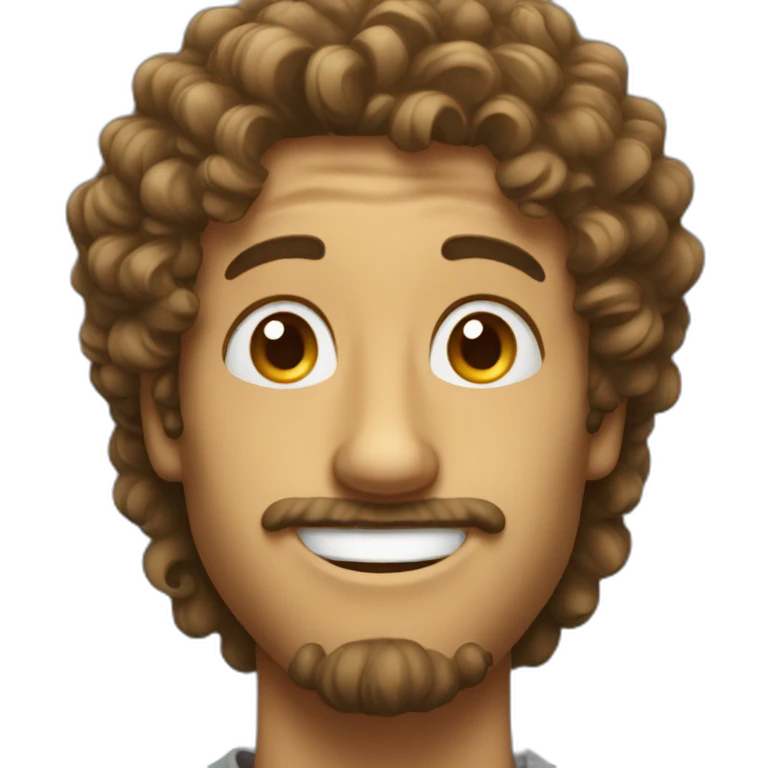 guy with curly hair and big nose smiling emoji