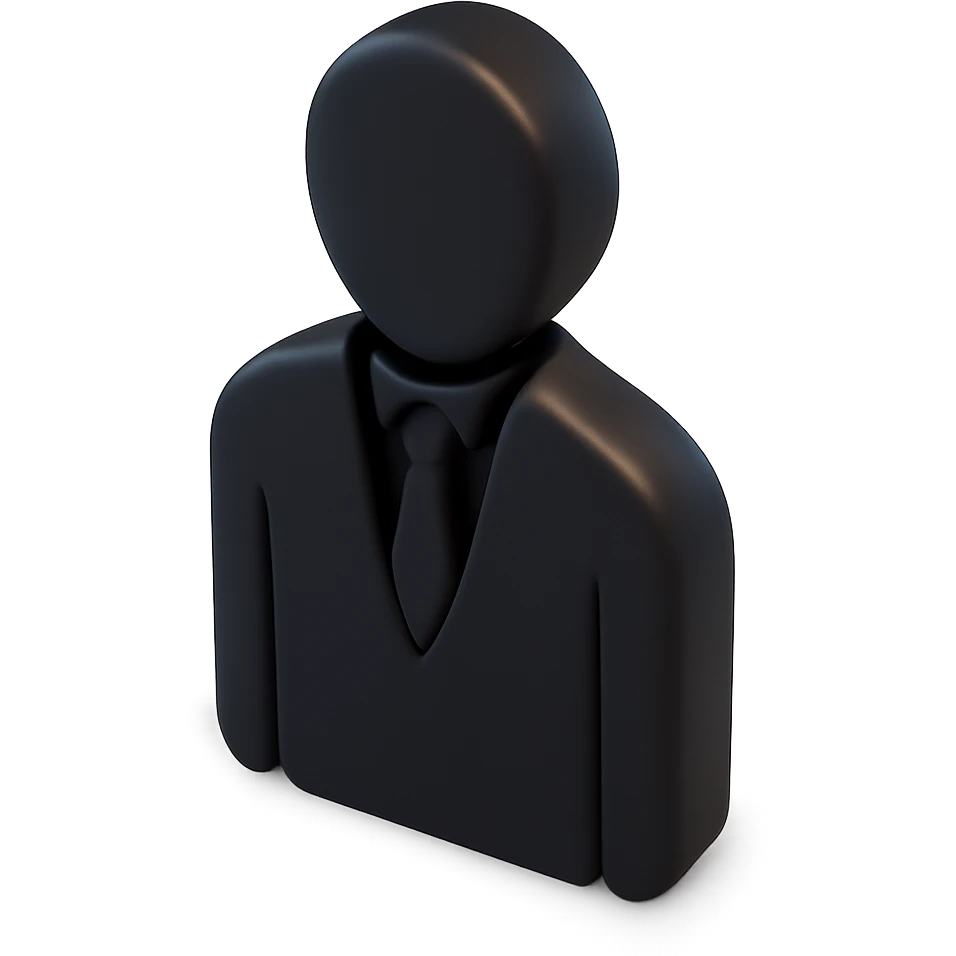 businessperson silhouette in 3D black style emoji