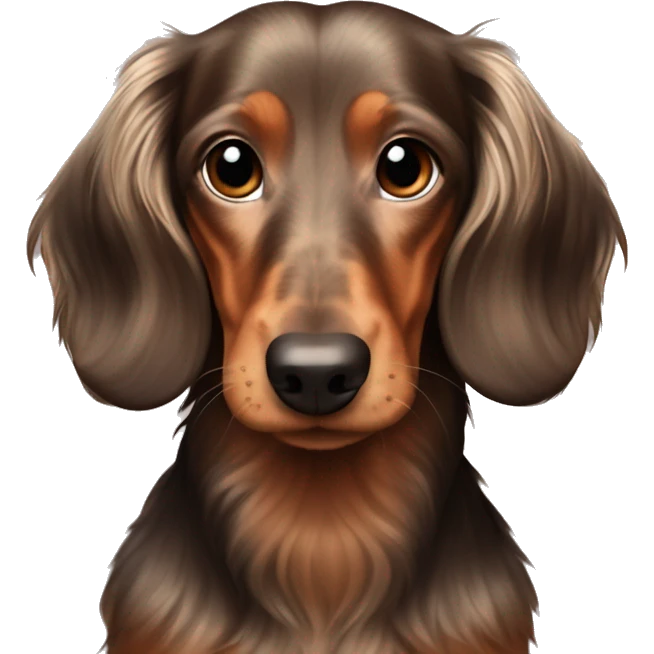 long haired dachshund dapple light brown emoji
