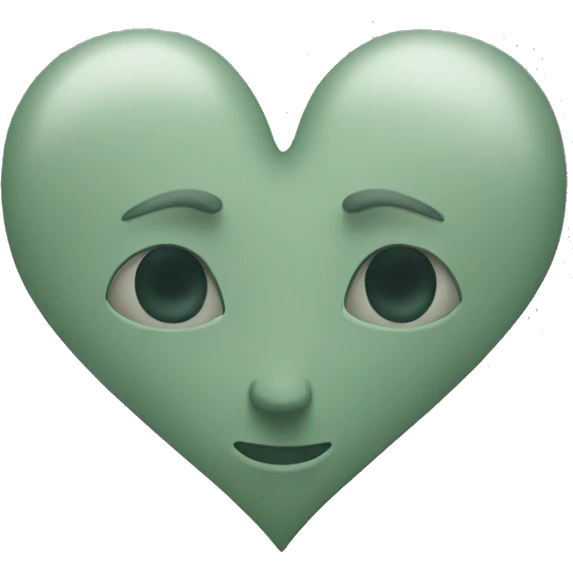 Sage green heart with no face emoji