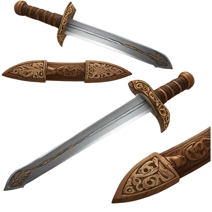 Ornate Wooden sword emoji