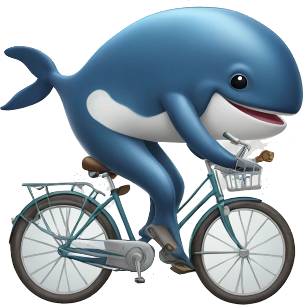 Whale riding a bike emoji