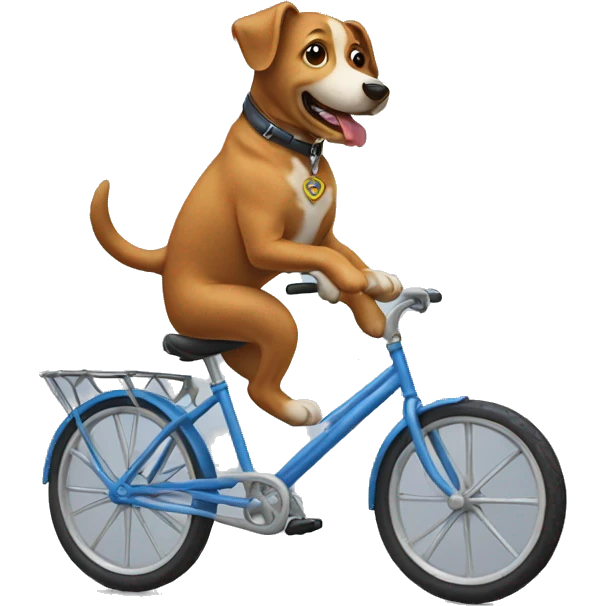 Dog riding a bike emoji