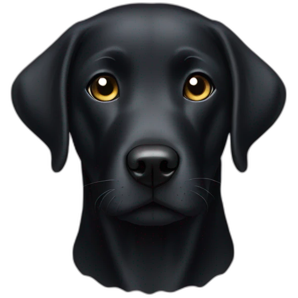 black labrador with little white hair on the mouth emoji