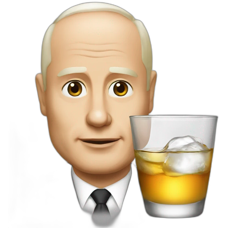 Vladimir Poutine drinks vodka emoji