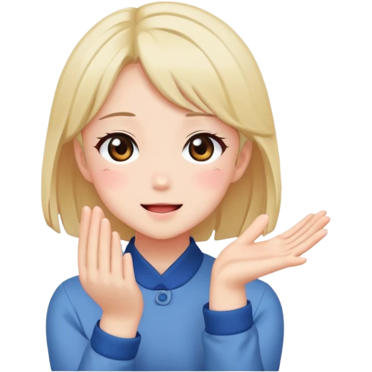 Anime girl clapping cheeks emoji