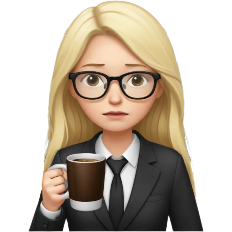 tired blond woman with long hair. she should look like she works in the ffcie  emoji