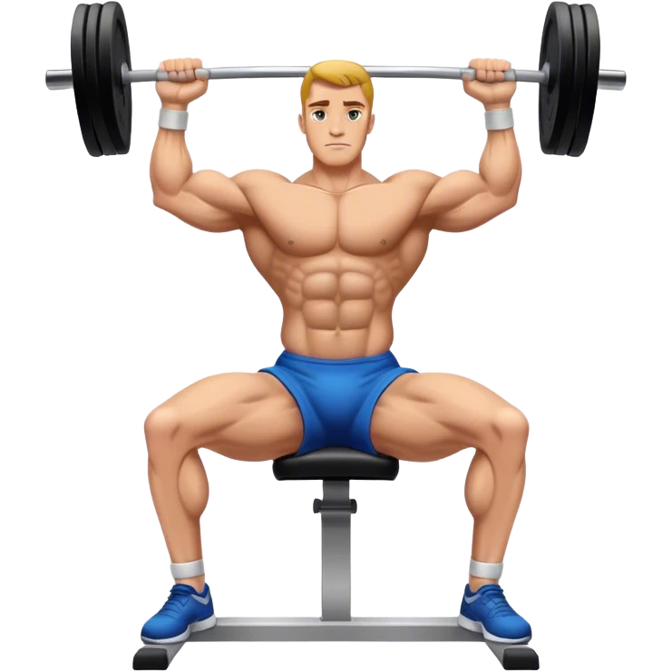 bodybuilder seated calf-raise lower leg exercise emoji