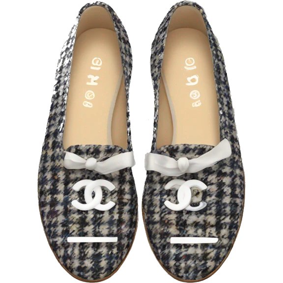 chanel tweed flats  emoji