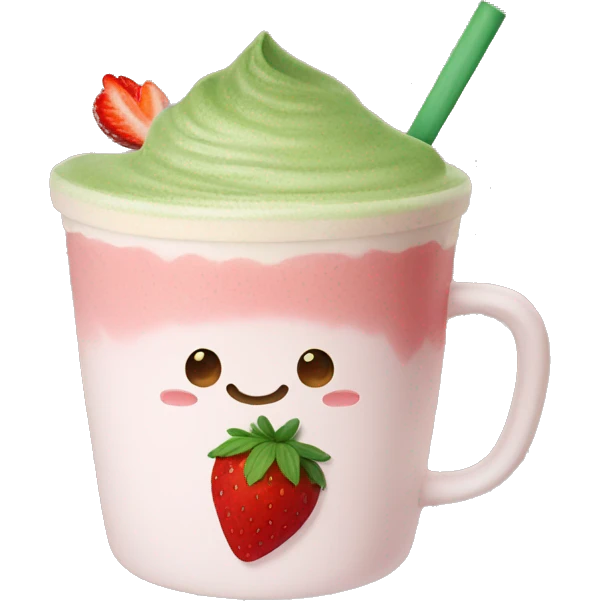 strawberry matcha latte  emoji