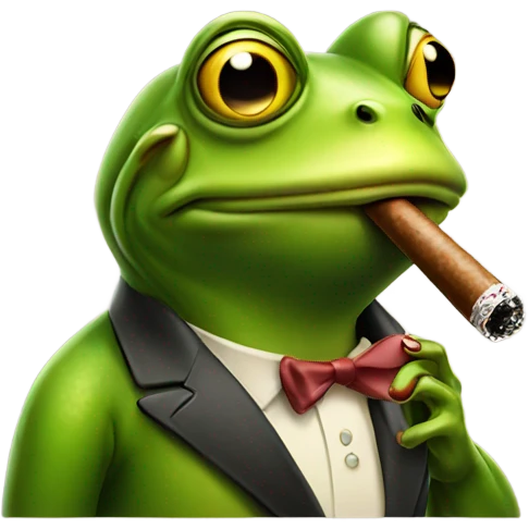 A frog smoking a cigar emoji