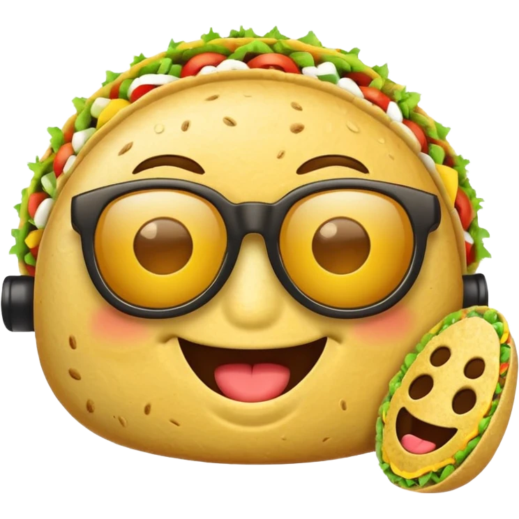 Taco smiley with sunglasses  emoji
